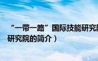 “一带一路”国际技能研究院（关于“一带一路”国际技能研究院的简介）