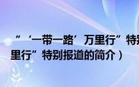 “‘一带一路’万里行”特别报道（关于“‘一带一路’万里行”特别报道的简介）