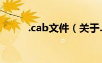 .cab文件（关于.cab文件的简介）