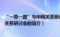 “一带一路”与中阿关系研讨会（关于“一带一路”与中阿关系研讨会的简介）