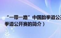 “一带一路”中国跆拳道公开赛（关于“一带一路”中国跆拳道公开赛的简介）