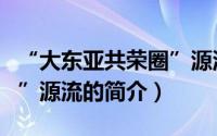 “大东亚共荣圈”源流（关于“大东亚共荣圈”源流的简介）