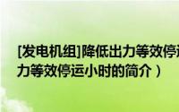 [发电机组]降低出力等效停运小时（关于[发电机组]降低出力等效停运小时的简介）