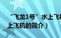 “飞龙1号”水上飞机（关于“飞龙1号”水上飞机的简介）