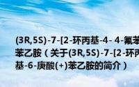 (3R,5S)-7-[2-环丙基-4- 4-氟苯基-3-喹啉-基]-3,5-二羟基-6-庚酸(+)苯乙胺（关于(3R,5S)-7-[2-环丙基-4- 4-氟苯基-3-喹啉-基]-3,5-二羟基-6-庚酸(+)苯乙胺的简介）