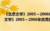 《北京文学》2005～2006年优秀报告文学集（关于《北京文学》2005～2006年优秀报告文学集的简介）