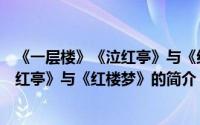 《一层楼》《泣红亭》与《红楼梦》（关于《一层楼》《泣红亭》与《红楼梦》的简介）