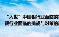 “入世”中国银行业面临的挑战与对策（关于“入世”中国银行业面临的挑战与对策的简介）