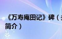 《万寿庵田记》碑（关于《万寿庵田记》碑的简介）