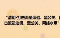 “清朗·打击流量造假、黑公关、网络水军”专项行动（关于“清朗·打击流量造假、黑公关、网络水军”专项行动的简介）