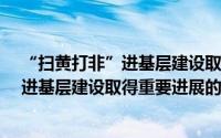 “扫黄打非”进基层建设取得重要进展（关于“扫黄打非”进基层建设取得重要进展的简介）