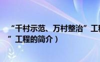 “千村示范、万村整治”工程（关于“千村示范、万村整治”工程的简介）