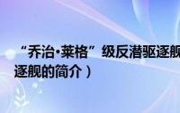 “乔治·莱格”级反潜驱逐舰（关于“乔治·莱格”级反潜驱逐舰的简介）