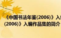 《中国书法年鉴(2006)》入编作品集（关于《中国书法年鉴(2006)》入编作品集的简介）