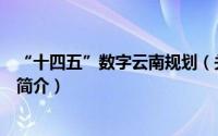 “十四五”数字云南规划（关于“十四五”数字云南规划的简介）