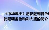 《中华瓷王》清乾隆朝各色釉彩大瓶（关于《中华瓷王》清乾隆朝各色釉彩大瓶的简介）