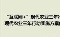 “互联网+”现代农业三年行动实施方案（关于“互联网+”现代农业三年行动实施方案的简介）