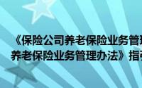 《保险公司养老保险业务管理办法》指引（关于《保险公司养老保险业务管理办法》指引的简介）