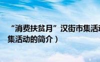 “消费扶贫月”汉街市集活动（关于“消费扶贫月”汉街市集活动的简介）