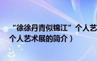 “徐徐丹青似锦江”个人艺术展（关于“徐徐丹青似锦江”个人艺术展的简介）