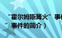 “霍尔姆斯篝火”事件（关于“霍尔姆斯篝火”事件的简介）