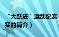 “大跃进”运动纪实（关于“大跃进”运动纪实的简介）