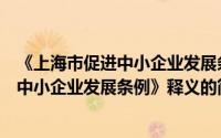 《上海市促进中小企业发展条例》释义（关于《上海市促进中小企业发展条例》释义的简介）