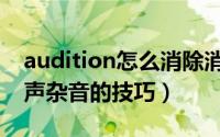 audition怎么消除消除嗡嗡声（au去除嘶嘶声杂音的技巧）