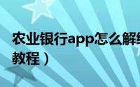 农业银行app怎么解绑手机号（解绑手机号的教程）