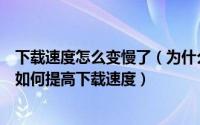 下载速度怎么变慢了（为什么我的快播下载电影的速度很慢如何提高下载速度）