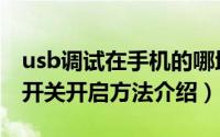 usb调试在手机的哪地里（安卓手机usb调试开关开启方法介绍）