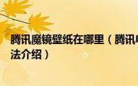 腾讯魔镜壁纸在哪里（腾讯电脑管家魔镜壁纸位置及使用方法介绍）