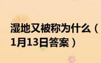 湿地又被称为什么（支付宝蚂蚁庄园小课堂11月13日答案）