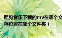 酷狗音乐下载的mv在哪个文件夹里（酷狗MV下载后默认保存位置在哪个文件夹）