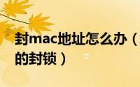 封mac地址怎么办（修改MAC地址突破网管的封锁）