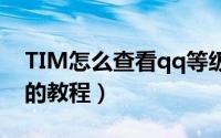 TIM怎么查看qq等级（TIM电脑版查看等级的教程）