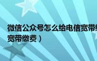 微信公众号怎么给电信宽带缴费的（微信公众号怎么给电信宽带缴费）