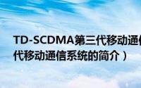 TD-SCDMA第三代移动通信系统（关于TD-SCDMA第三代移动通信系统的简介）