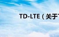 TD-LTE（关于TD-LTE的简介）