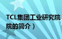 TCL集团工业研究院（关于TCL集团工业研究院的简介）