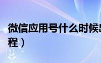 微信应用号什么时候出来（微信应用号申请教程）