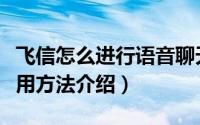 飞信怎么进行语音聊天（飞信语音聊天功能使用方法介绍）