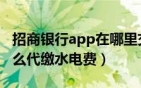 招商银行app在哪里交电费（招商银行app怎么代缴水电费）