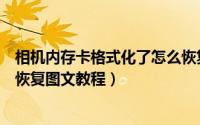 相机内存卡格式化了怎么恢复数据（相机内存卡格式化数据恢复图文教程）