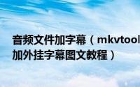 音频文件加字幕（mkvtoolnix提取视频、音频、字幕和添加外挂字幕图文教程）