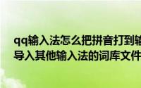 qq输入法怎么把拼音打到输入框里?（QQ拼音输入法怎么导入其他输入法的词库文件）