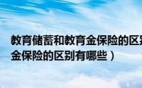 教育储蓄和教育金保险的区别有哪些内容（教育储蓄和教育金保险的区别有哪些）