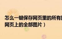 怎么一键保存网页里的所有图片（浏览器怎么设置一键保存网页上的全部图片）