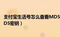 支付宝生活号怎么查看MD5密钥（支付宝生活号怎么查看MD5密钥）