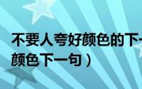 不要人夸好颜色的下一句是什么（不要人夸好颜色下一句）